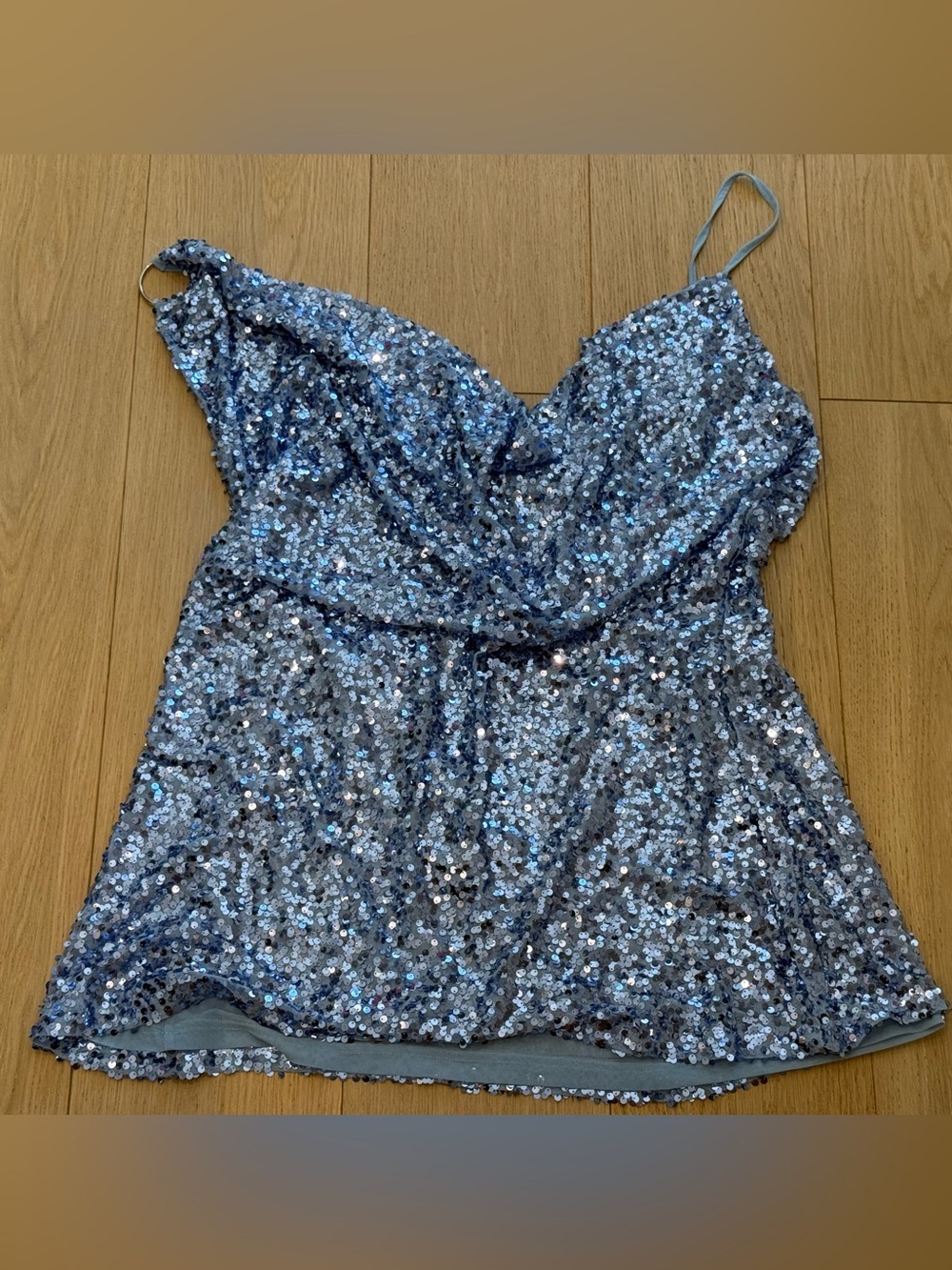 Peppermayo Bohemian Bliss Blue Sequin Mini Dress US 16 Party Vacation New Years - Picture 3 of 9